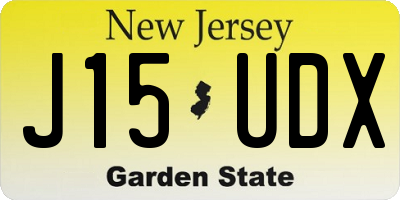 NJ license plate J15UDX