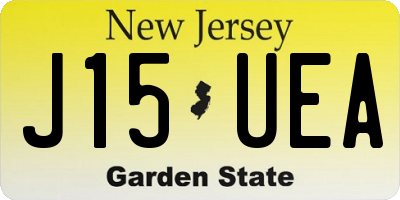 NJ license plate J15UEA