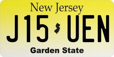 NJ license plate J15UEN