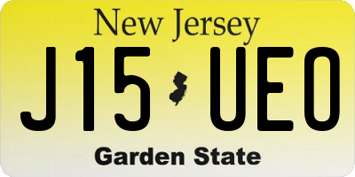 NJ license plate J15UEO