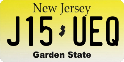 NJ license plate J15UEQ