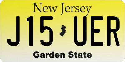 NJ license plate J15UER