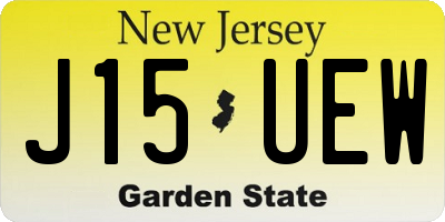 NJ license plate J15UEW