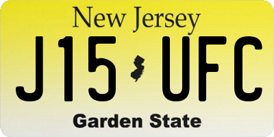 NJ license plate J15UFC