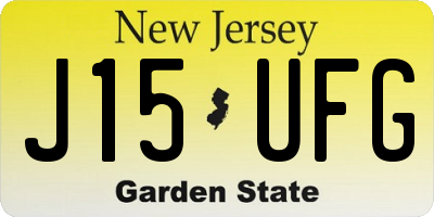 NJ license plate J15UFG