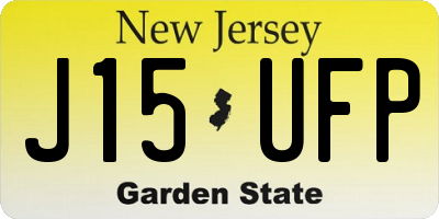 NJ license plate J15UFP