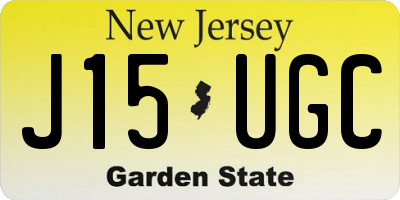 NJ license plate J15UGC