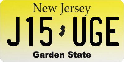 NJ license plate J15UGE