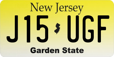 NJ license plate J15UGF