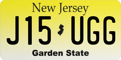 NJ license plate J15UGG