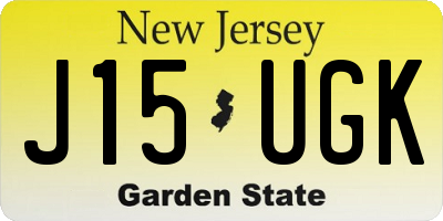 NJ license plate J15UGK