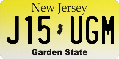 NJ license plate J15UGM