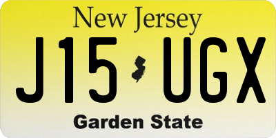 NJ license plate J15UGX