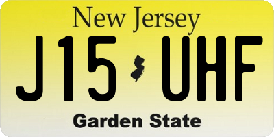 NJ license plate J15UHF