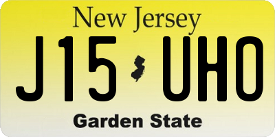 NJ license plate J15UHO