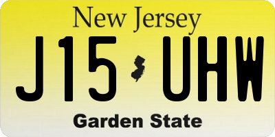 NJ license plate J15UHW