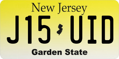 NJ license plate J15UID
