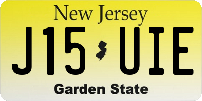 NJ license plate J15UIE