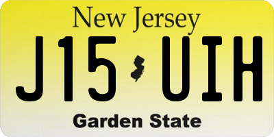 NJ license plate J15UIH