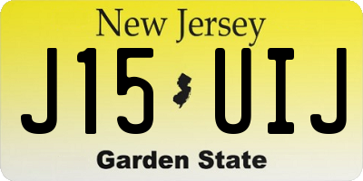 NJ license plate J15UIJ