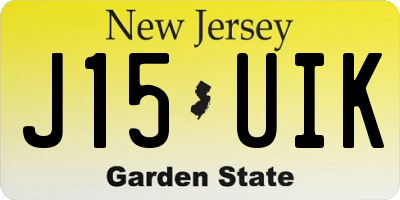 NJ license plate J15UIK