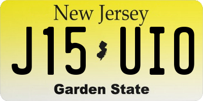 NJ license plate J15UIO