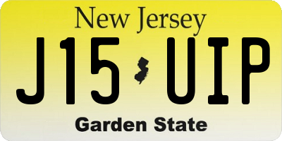 NJ license plate J15UIP