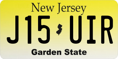 NJ license plate J15UIR