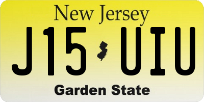 NJ license plate J15UIU