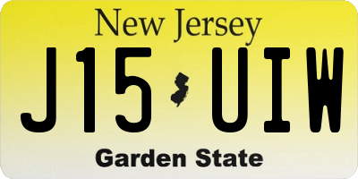 NJ license plate J15UIW