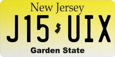 NJ license plate J15UIX