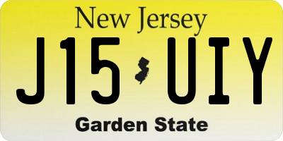 NJ license plate J15UIY