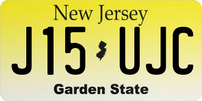 NJ license plate J15UJC