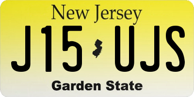 NJ license plate J15UJS