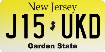 NJ license plate J15UKD