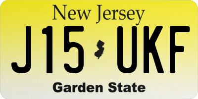 NJ license plate J15UKF