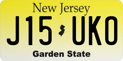 NJ license plate J15UKO