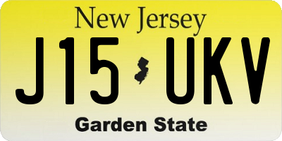 NJ license plate J15UKV