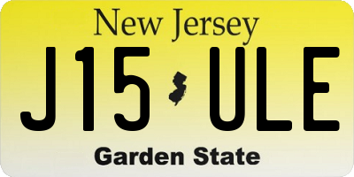 NJ license plate J15ULE