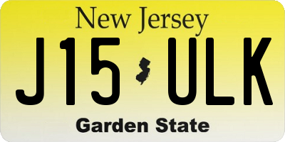 NJ license plate J15ULK