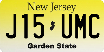 NJ license plate J15UMC