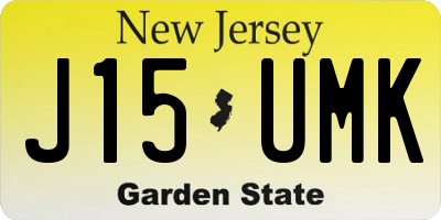 NJ license plate J15UMK