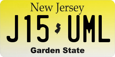 NJ license plate J15UML