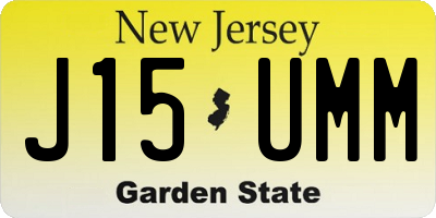 NJ license plate J15UMM