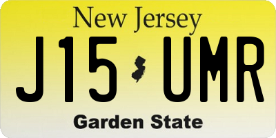 NJ license plate J15UMR