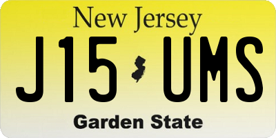 NJ license plate J15UMS