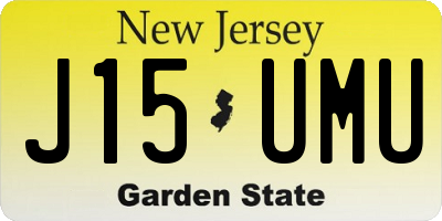 NJ license plate J15UMU