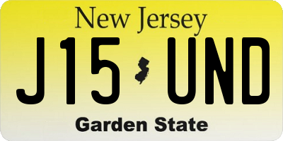 NJ license plate J15UND