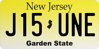 NJ license plate J15UNE