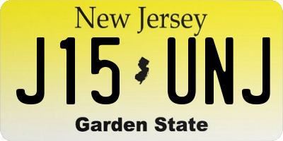 NJ license plate J15UNJ
